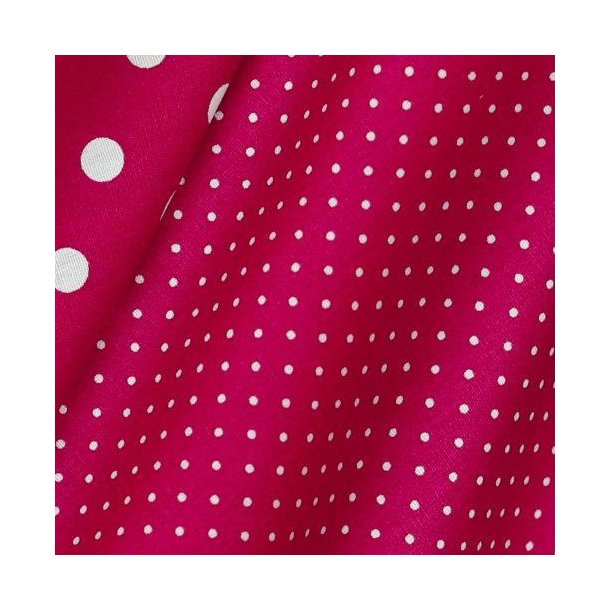 Poplin Petit sm� prikker, Cerise