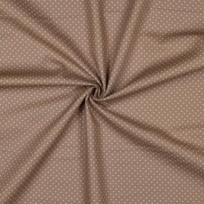 Poplin Petit sm� prikker, Taupe