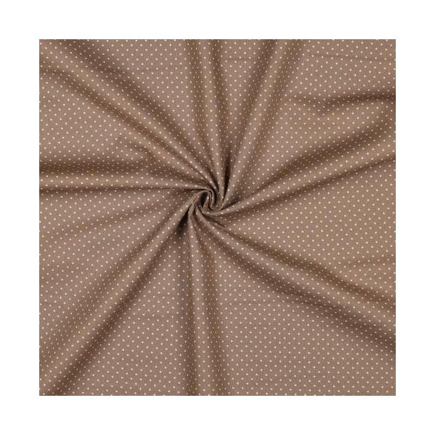 Poplin Petit sm� prikker, Taupe
