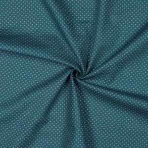 Poplin Petit sm� prikker, Petrol