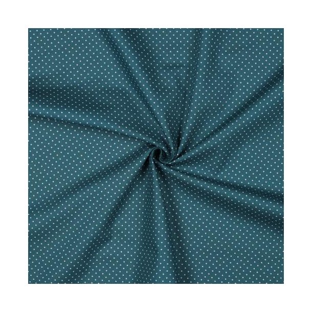 Poplin Petit sm� prikker, Petrol