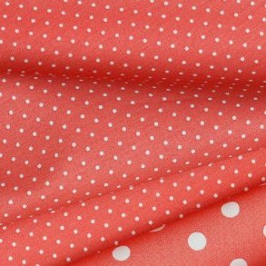 Poplin Petit sm� prikker, Coral