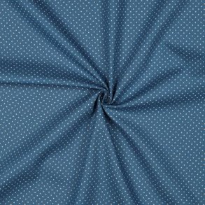 Poplin Petit sm� prikker, Blue