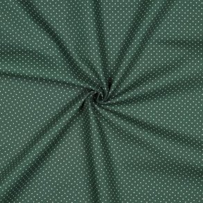 Poplin Petit sm� prikker, Dark green