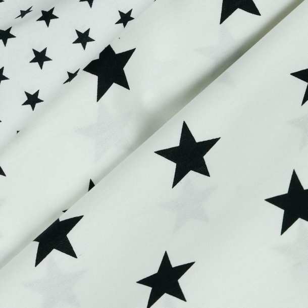 Poplin Stars, white/black