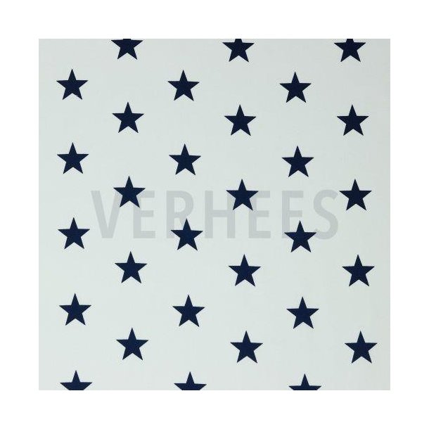 Poplin Stars, white/navy