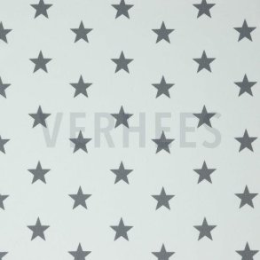 Poplin Stars, white/grey