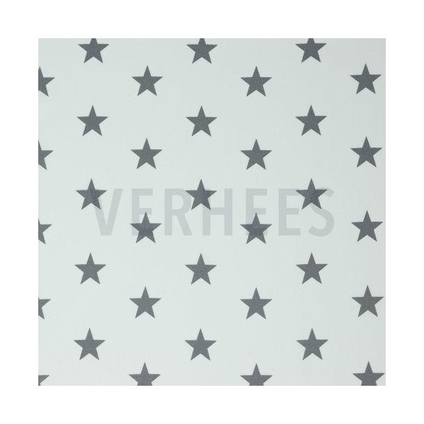 Poplin Stars, white/grey