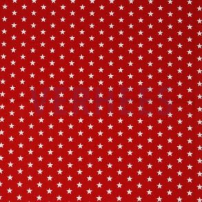 Poplin Petit stars, Red
