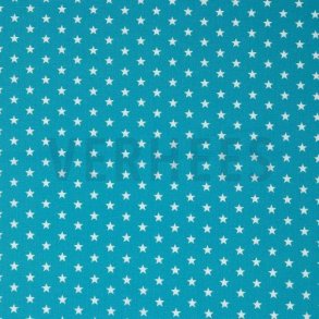 Poplin Petit stars Turquoise
