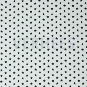 Poplin Petit stars, white/black