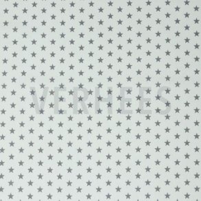 Poplin Petit stars, white/grey