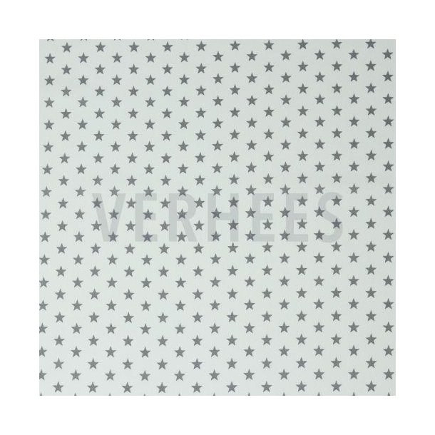 Poplin Petit stars, white/grey