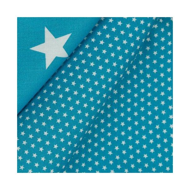 Poplin Mini stars, Turquoise