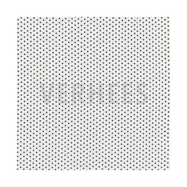 Poplin Mini stars, white/black