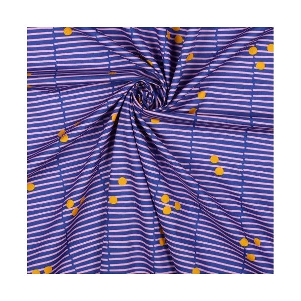 Fine Poplin Broken stripe, Royal blue/light pink