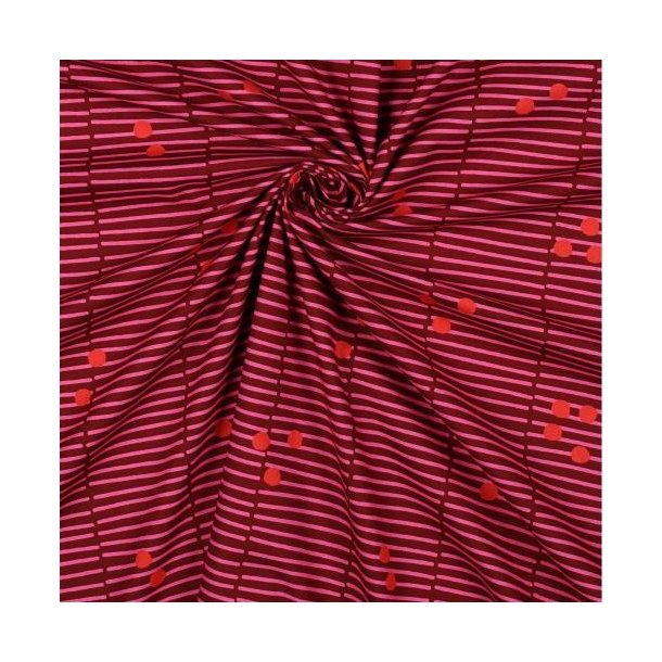 Fine poplin broken stripe, Cerise