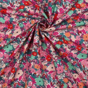 Fine poplin Floral fest, Sapphire