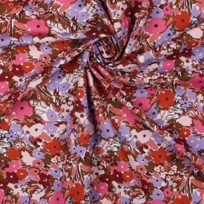 Fine poplin Floral fest, Nutmeg