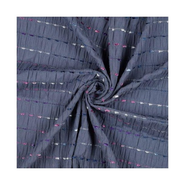 Crinkle cotton Dobby stripe, Jeans