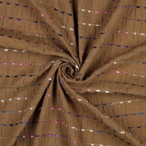 Crinkle cotton Dobby stripe, Camel