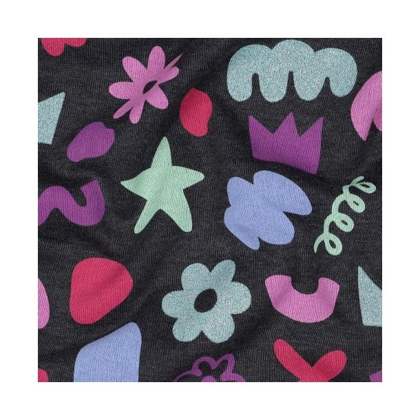Sweat melange glitter Doodle shapes, Indigo
