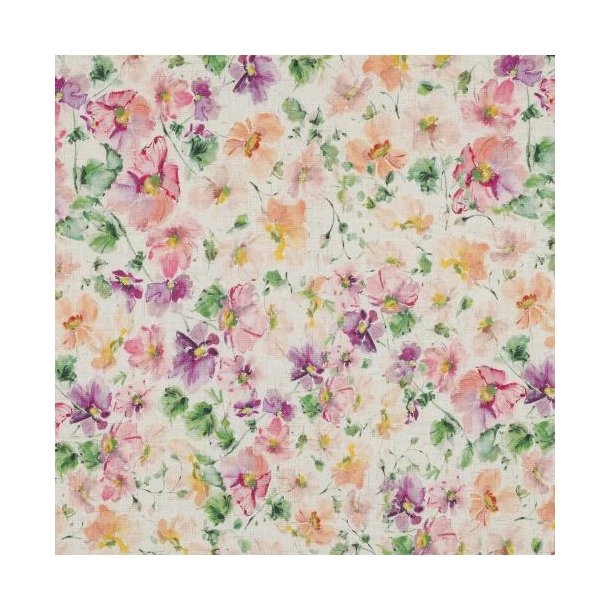 Linen viscose Crepe digital Flowers, Multicolour