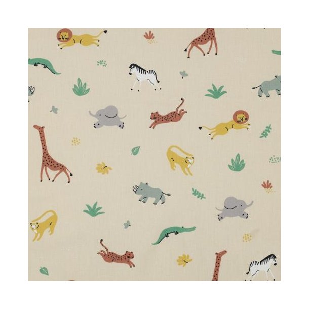 Poplin Gots Animals, Beige