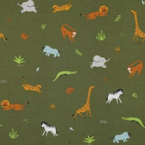 Poplin Gots Animals, Army green