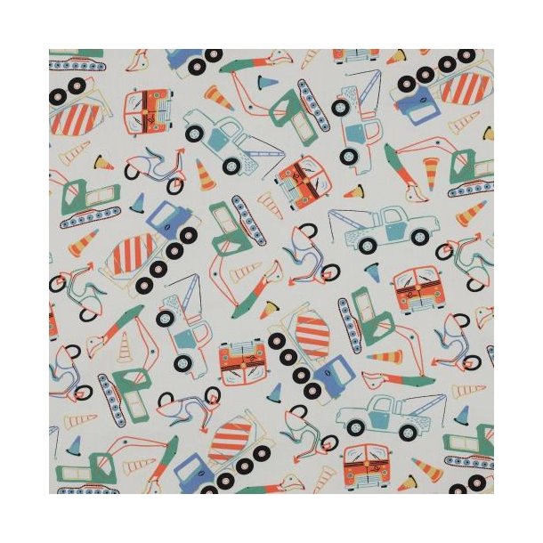 Fine poplin Work vehicles, Off-white