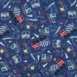 Fine poplin Work vehicles, Blue