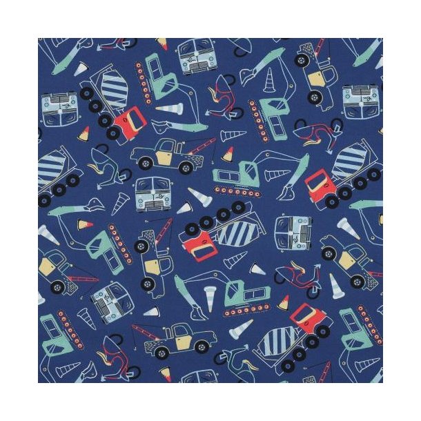 Fine poplin Work vehicles, Blue