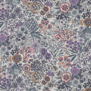 Fine Poplin Digital Flowers, Off-white