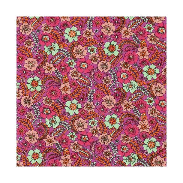 Fine poplin flowers, Fuchsia