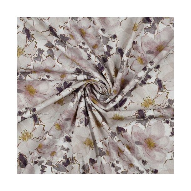 Viscose poplin stretch digital, White