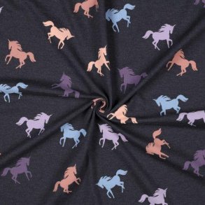 �kotex bomulds Jersey melange Unicorn, Indigo