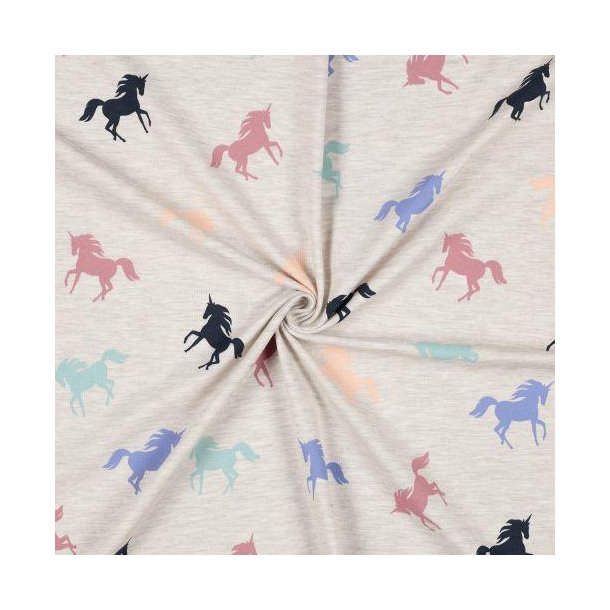 �kotex bomulds Jersey melange Unicorn, Light sand