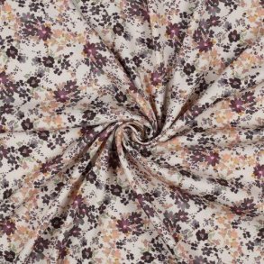 Rosella stretch digital Flowers, ecru