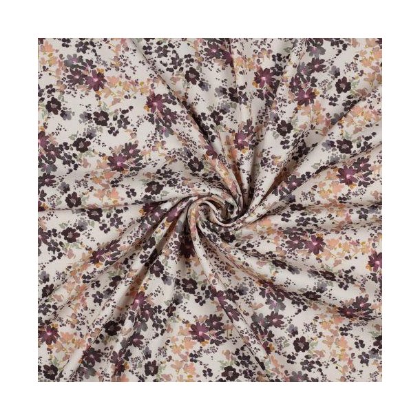 Rosella stretch digital Flowers, ecru