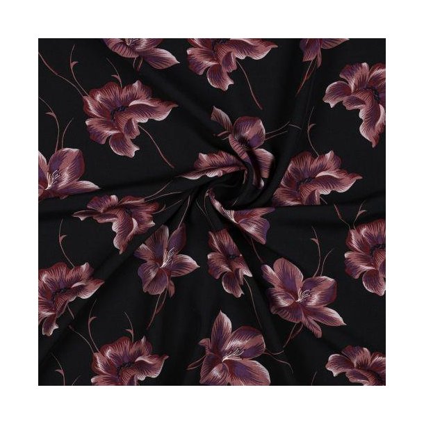 Radiance/viscose Flowers, Black