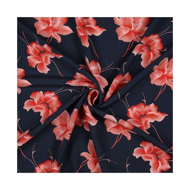 Radiance/viscose Flowers, Navy