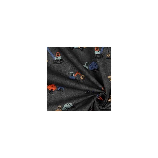 Fine poplin Digital work vehicles, Dark grey