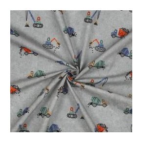 Fine poplin Digital work vehicles, Light grey