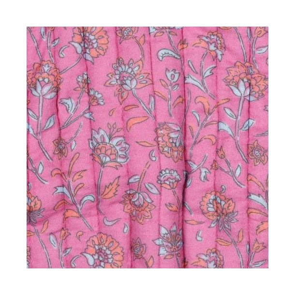 Stepped double gauze Flowers, Fuchsia/light blue