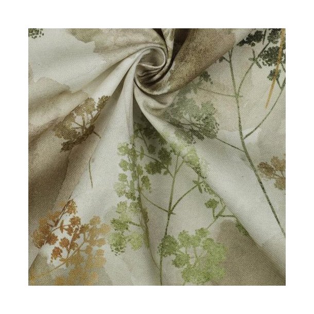 Canvas digital Flowers, Light Moss Green