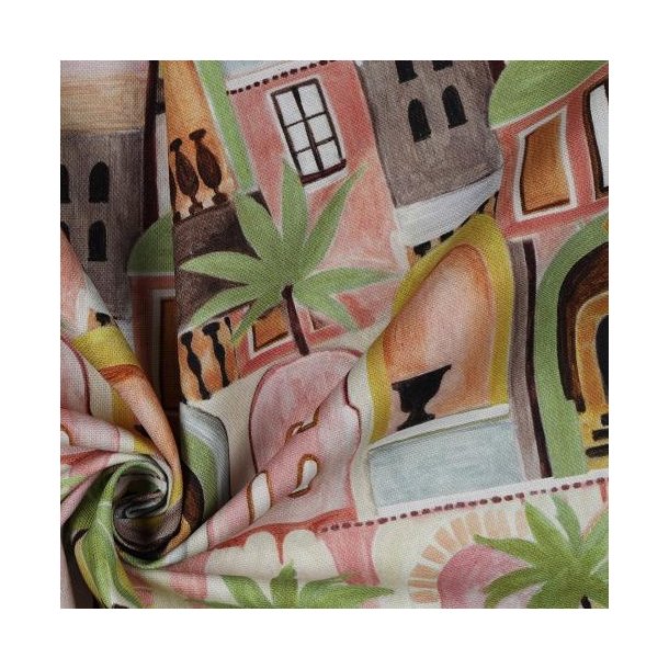 Canvas digital Tropical cottages, White