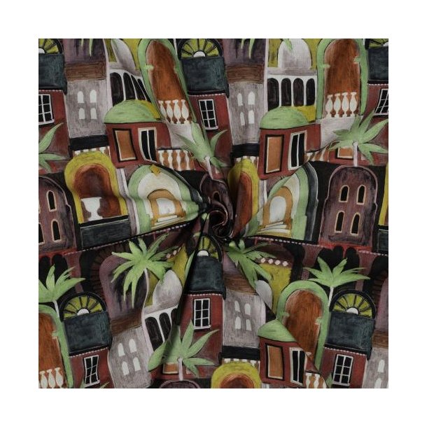 Canvas digital Tropical cottages, Brique