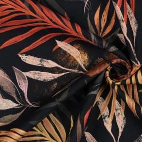 Canvas digital Tropical Leaves, Black