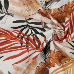 Canvas digital Tropical leaves, Ecru