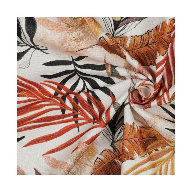 Canvas digital Tropical leaves, Ecru